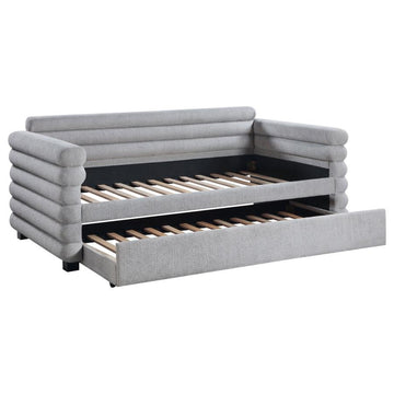 Patricia Boucle Upholstered Twin Daybed w/ Trundle - Ornate Home