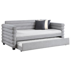 Patricia Boucle Upholstered Twin Daybed w/ Trundle - Ornate Home