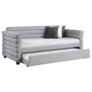 Patricia Boucle Upholstered Twin Daybed w/ Trundle - Ornate Home