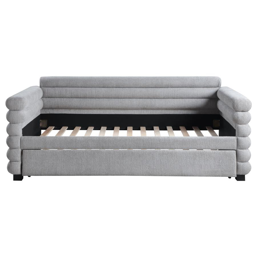 Patricia Boucle Upholstered Twin Daybed w/ Trundle - Ornate Home