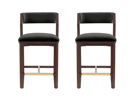 Patricia Counter Stool in Black (set of 2) - Ornate Home