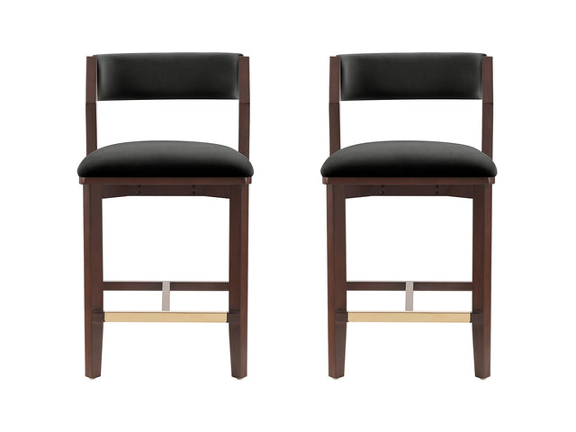 Patricia Counter Stool in Black (set of 2) - Ornate Home