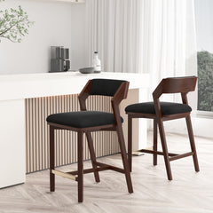 Patricia Counter Stool in Black (set of 2) - Ornate Home