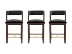 Patricia Counter Stool in Black (set of 3) - Ornate Home