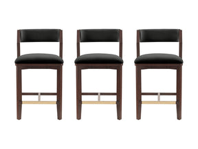 Patricia Counter Stool in Black (set of 3) - Ornate Home