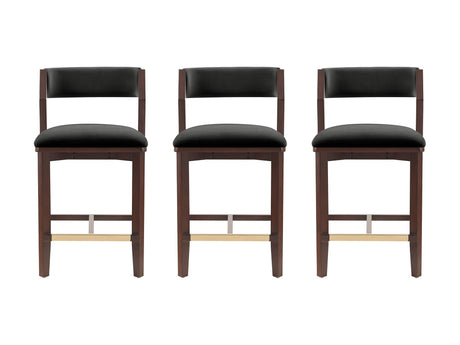 Patricia Counter Stool in Black (set of 3) - Ornate Home
