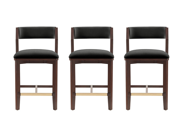 Patricia Counter Stool in Black (set of 3) - Ornate Home