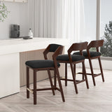 Patricia Counter Stool in Black (set of 3) - Ornate Home
