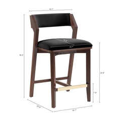 Patricia Counter Stool in Black (set of 3) - Ornate Home
