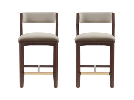Patricia Counter Stool in Linen (set of 2) - Ornate Home