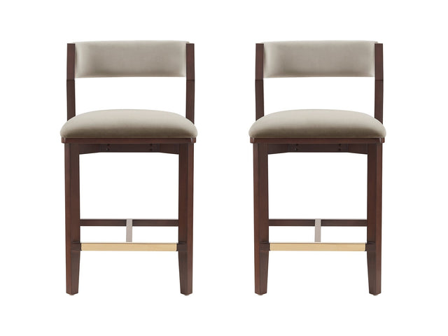 Patricia Counter Stool in Linen (set of 2) - Ornate Home