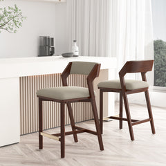 Patricia Counter Stool in Linen (set of 2) - Ornate Home