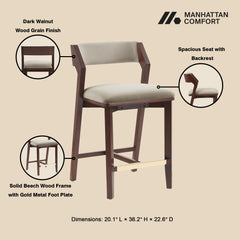 Patricia Counter Stool in Linen (set of 2) - Ornate Home