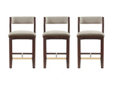 Patricia Counter Stool in Linen (set of 3) - Ornate Home