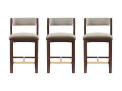 Patricia Counter Stool in Linen (set of 3) - Ornate Home