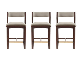 Patricia Counter Stool in Linen (set of 3) - Ornate Home