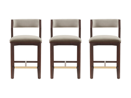 Patricia Counter Stool in Linen (set of 3) - Ornate Home