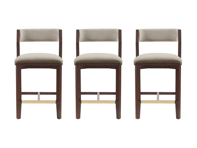 Patricia Counter Stool in Linen (set of 3) - Ornate Home