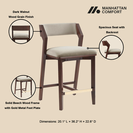 Patricia Counter Stool in Linen (set of 3) - Ornate Home