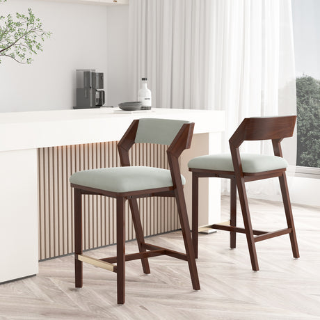 Patricia Counter Stool in White Glacier (set of 2) - Ornate Home