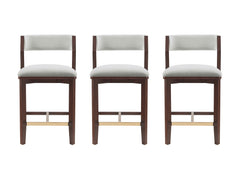 Patricia Counter Stool in White Glacier (set of 3) - Ornate Home