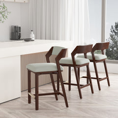 Patricia Counter Stool in White Glacier (set of 3) - Ornate Home
