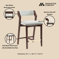Patricia Counter Stool in White Glacier (set of 3) - Ornate Home