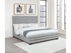 Patricia Grey 58-inch Boucle Upholstered Eastern King Bed - Ornate Home