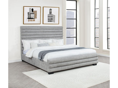 Patricia Grey 58-inch Boucle Upholstered Eastern King Bed - Ornate Home