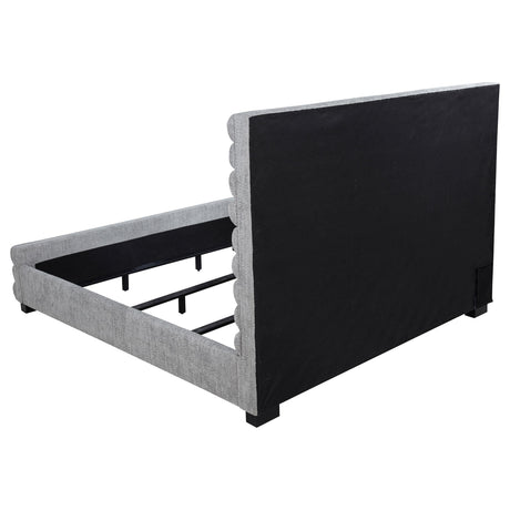 Patricia Grey 58-inch Boucle Upholstered Eastern King Bed - Ornate Home