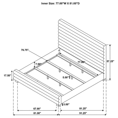 Patricia Grey 58-inch Boucle Upholstered Eastern King Bed - Ornate Home