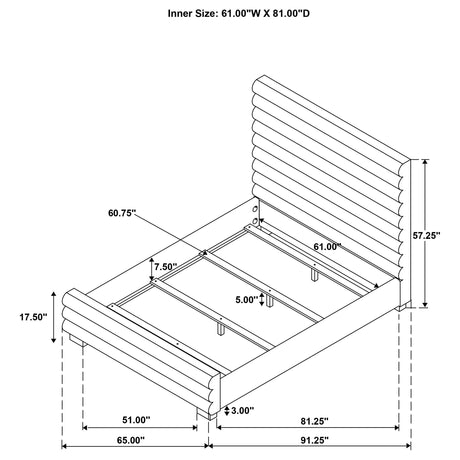 Patricia Grey 58-inch Boucle Upholstered Queen Bed - Ornate Home