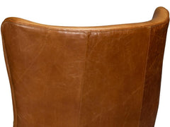 Patron Brown Highback Leather Chair - Ornate Home