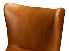 Patron Brown Highback Leather Chair - Ornate Home