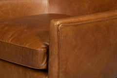 Patron Brown Highback Leather Chair - Ornate Home
