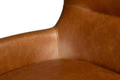 Patron Brown Highback Leather Chair - Ornate Home