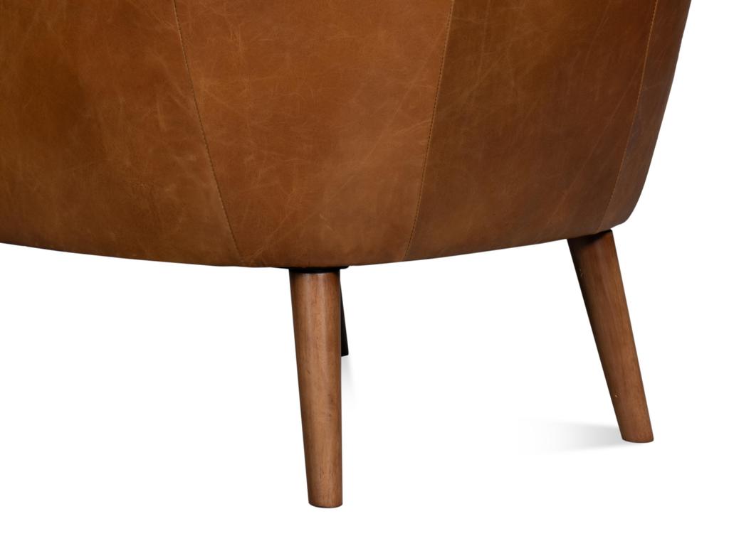 Patron Brown Highback Leather Chair - Ornate Home