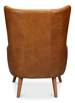 Patron Brown Highback Leather Chair - Ornate Home
