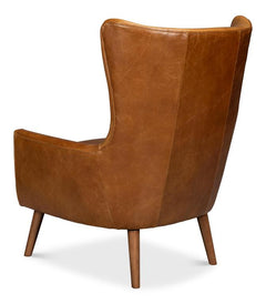 Patron Brown Highback Leather Chair - Ornate Home