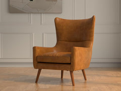 Patron Brown Highback Leather Chair - Ornate Home