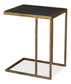 Patsy Gold Marguina Marble Side Table - Ornate Home