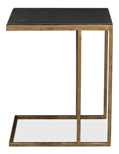 Patsy Gold Marguina Marble Side Table - Ornate Home