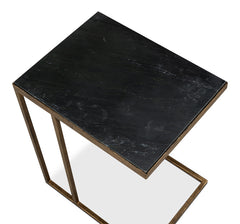 Patsy Gold Marguina Marble Side Table - Ornate Home