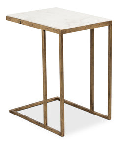 Patsy Gold/White Banswara Marble Side Table - Ornate Home