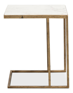 Patsy Gold/White Banswara Marble Side Table - Ornate Home