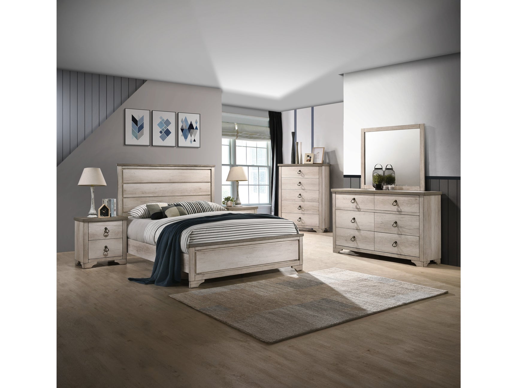 Patterson Driftwood Gray Panel Bedroom Set - Ornate Home