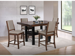 Patterson Mango Oak / Black Counter Height 5-piece Dining Room Set - Ornate Home