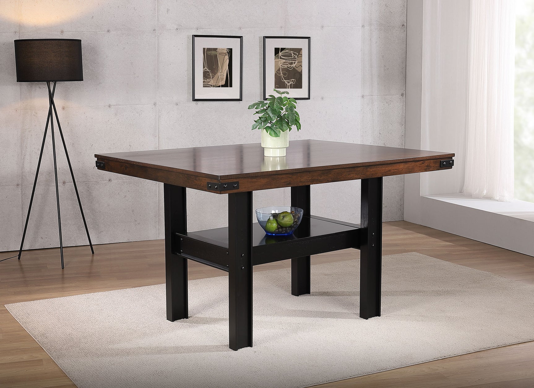 Patterson Mango Oak / Black Counter Height Dining Table - Ornate Home