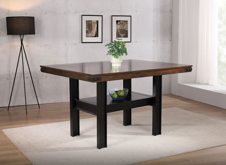 Patterson Mango Oak / Black Counter Height Dining Table - Ornate Home