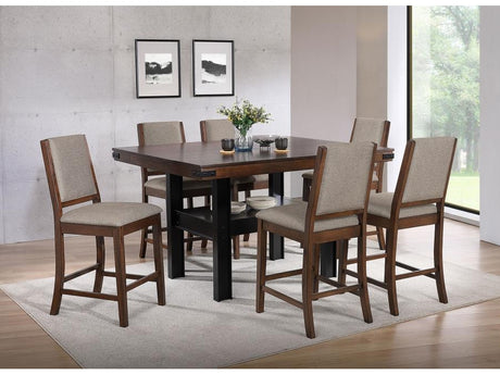Patterson Oak 7-piece Counter Height Dining Room Set - Ornate Home